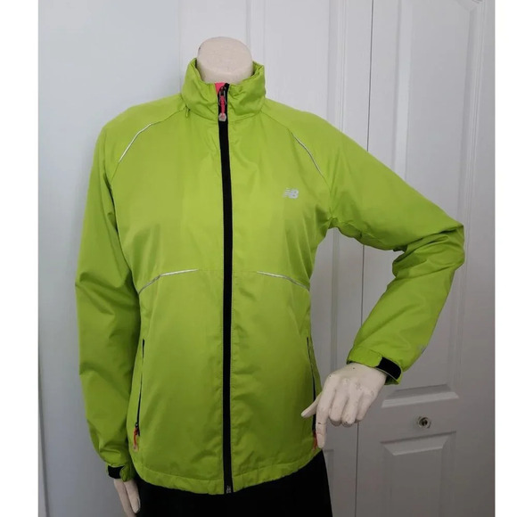 New  Balance Jacket Womens Small Green Hooded Full Zip Run Jog Hood Pockets - Picture 7 of 13
